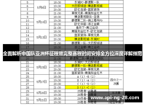全面解析中国队亚洲杯征程暨完整赛程时间安排全方位深度详解指南 全面解析中国队亚洲杯征程暨完整赛程时间安排全方位深度详解指南